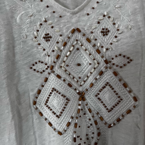 Calypso St Barth linen 3/4 sleeve shirt tunic - Picture 3 of 5